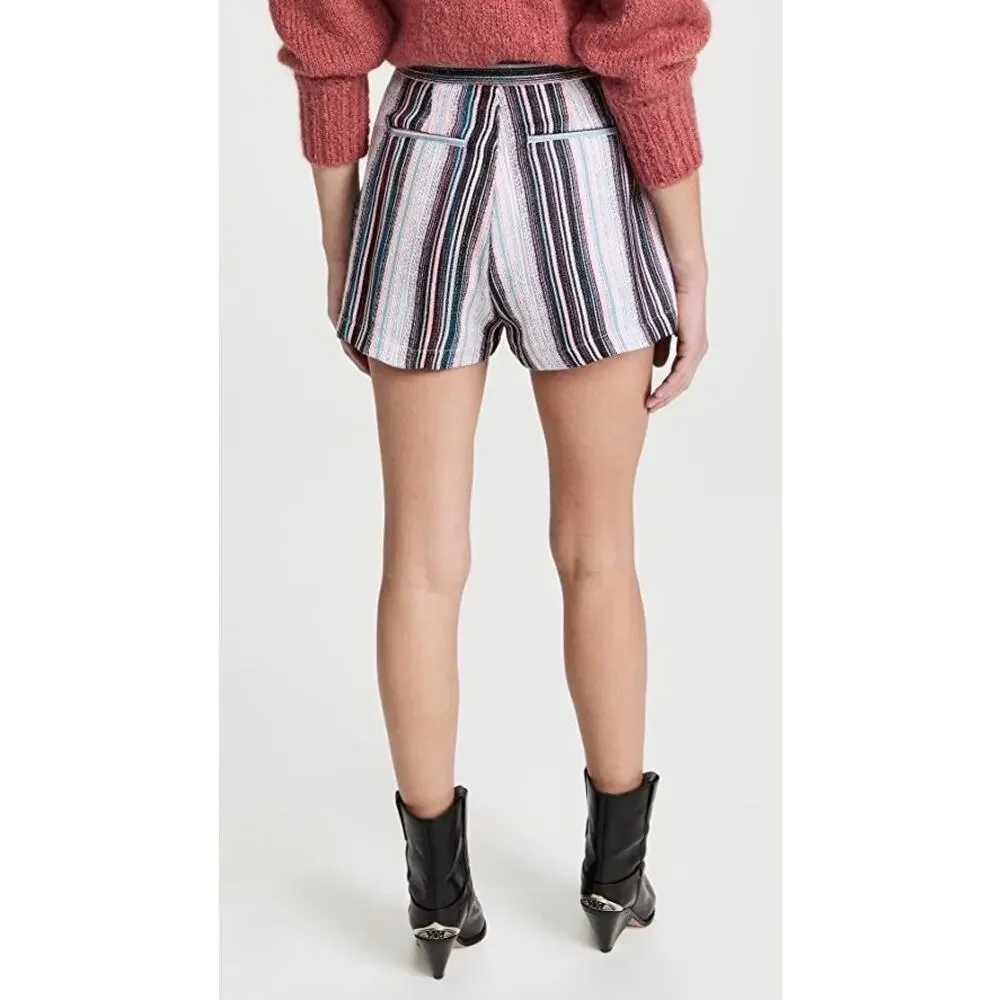 IRO Tolie Pleat Front Short Stripe High-Waist‎ Shorts